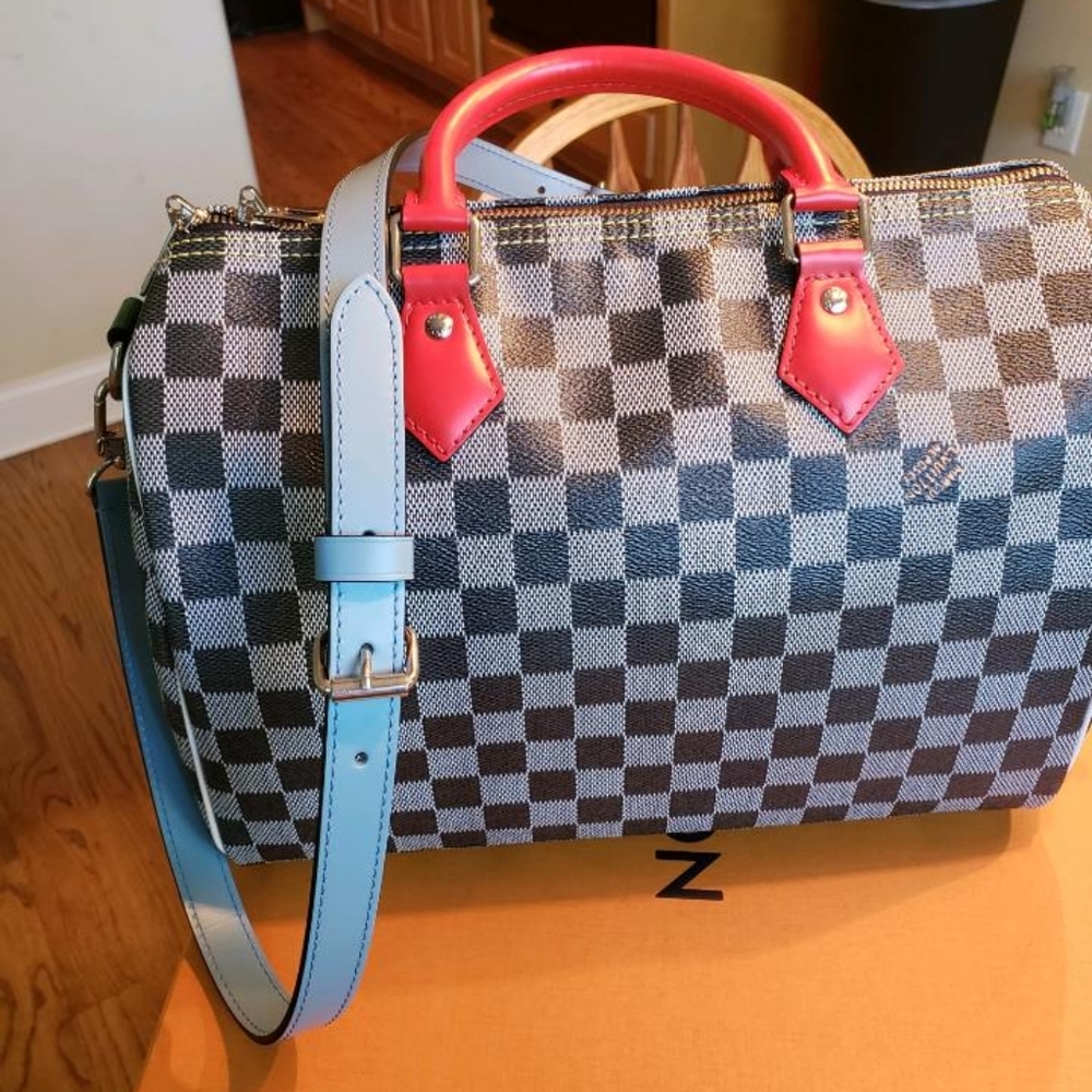 NWT Rare Louis Vuitton Red Black White Nicholas Ghesquiere Speedy 30 Bandoullere - Picture 6 of 12